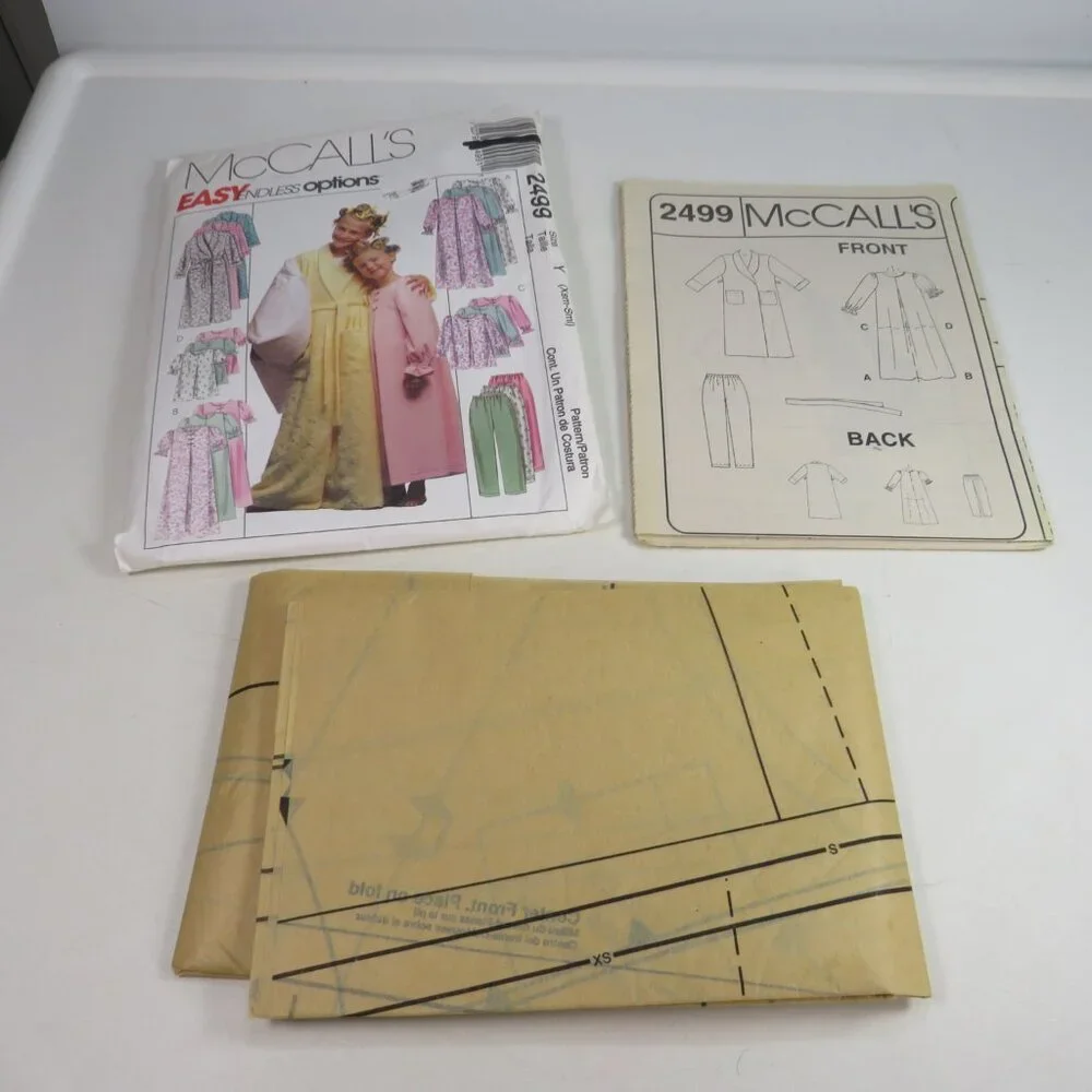 McCalls 24999 Clothing Patterns Easy UNCUT Nightgown/Dress, PJ, Robe, Shirts